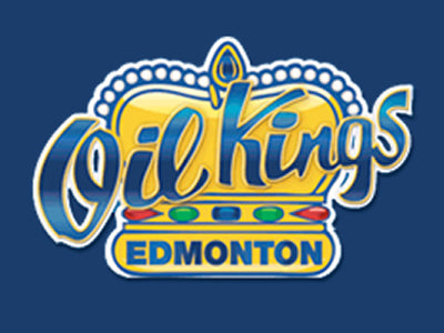 Logo of the Oil Kings Edmonton on a blue background