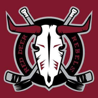 Logo of Red Deer Rebels on a red background