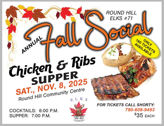 *Round Hill Chicken & Rib Supper - Nov 08, 2025